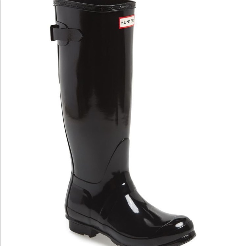 Hunter original glossy black rain boots